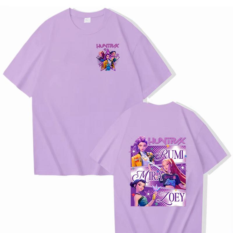 Movie KPop Demon Hunters T-shirt Summer Harajuku Short Sleeve Tee for Casual Loose Women and Men Graphic Printed Tops