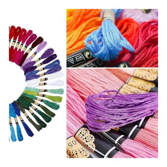 Embroidery Thread, 24 Colors, Cotton, High Mass, Sewing Thread, Embroidery Thread, Embroidery Kit, Colorful, Multicolored, Vibrant Sewing Thread,