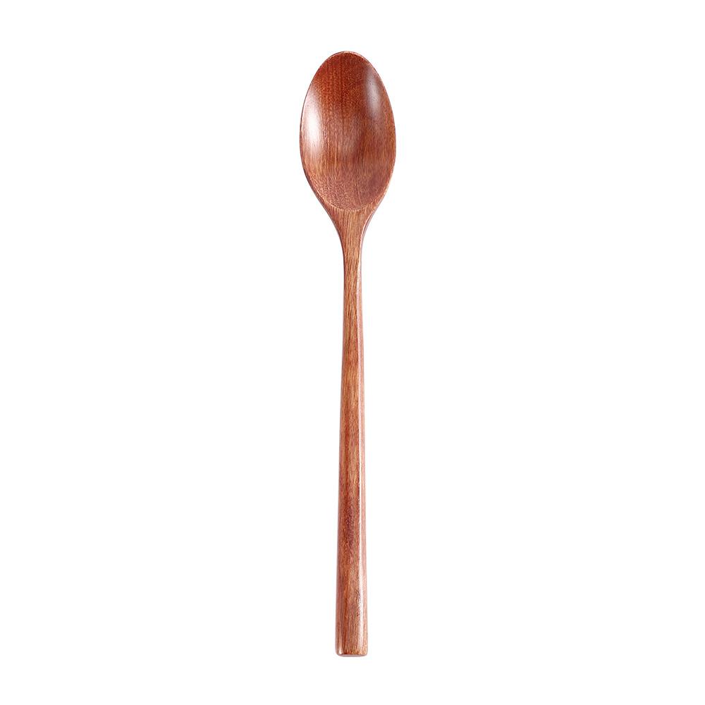 Japanese Style Natural Eco-Friendly Long Handle Kitchen Utensil Cutlery Tableware Wooden Spoons