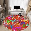 1pc Doodle Alphabet Chair Carpet for Office Non Slip, Machine Washable Rug for Office, Room Holiday Decor for Christmas, Birthday Polyester
