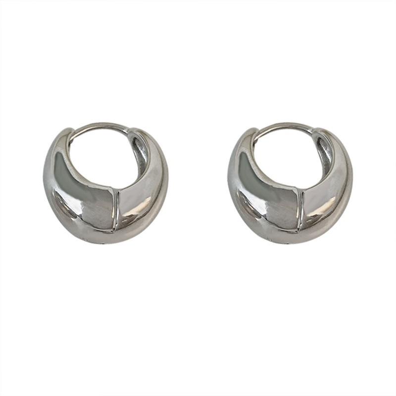 New Temperament Smooth Metal U-shaped Earrings Geometric Oval Earrings Retro European and American Women's Earrings Accessories