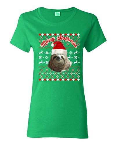 Ladies Merry Slothmas Sloth Animals Lazy Ugly Christmas Funny DT T-Shirt Tee Unisex T-Shirt XL