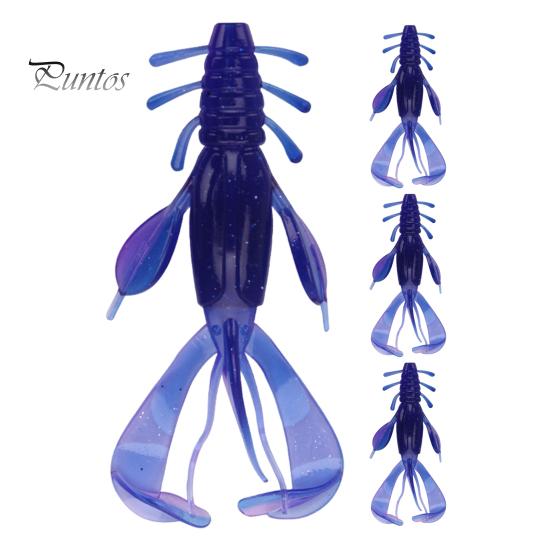 4Pcs 10CM/10G Soft Crayfish Lure with Sequins Realistic PVC Bionic Artificial Shrimp Bait Freshwater Saltwater Bass Trout Fishing Accessories