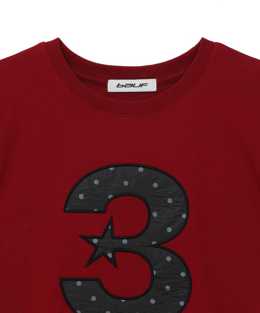 BAUF 3 Logo Dot Slim Fit T-Shirt [Red]