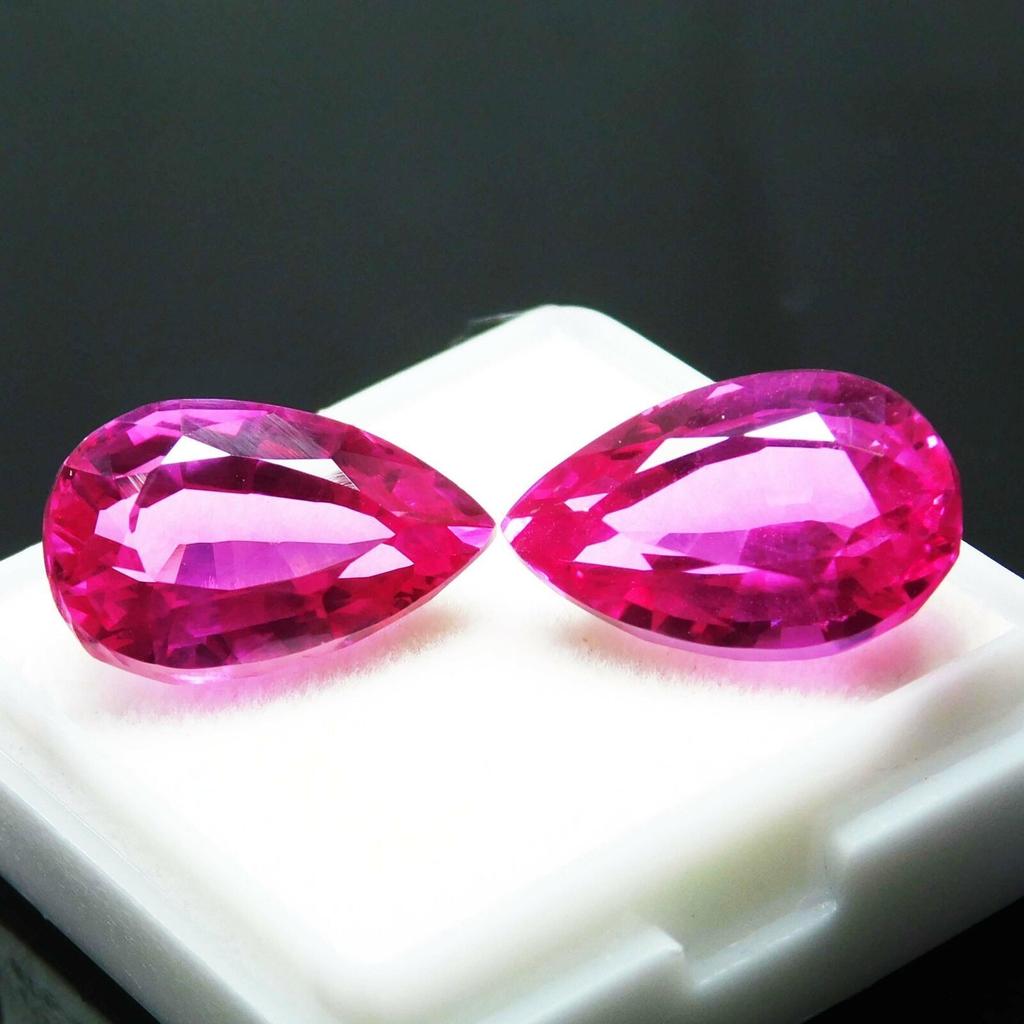 16 Ct Natural Tourmaline Pink CERTIFIED Loose Gemstone PEAR Shape Pair