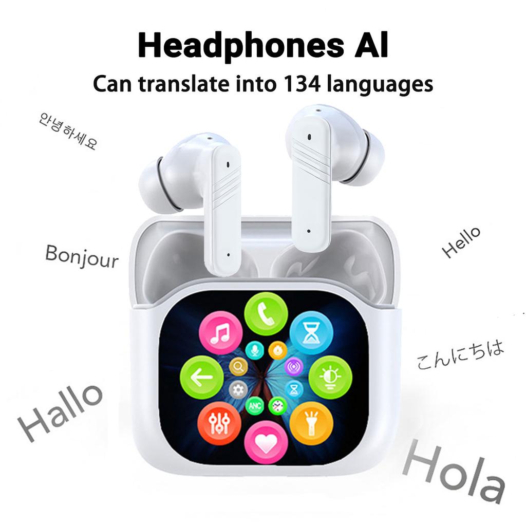 AI Translator Bluetooth 134 Languages Noise Cancelling Bluetooth 5.4 Headset Instant Translator Smart Voice Real Time In-ear