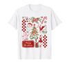 Vintage Merry Christmas Tree Santa Reindeer Ballerina Retro T-Shirt