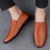 Leather shoes men's summer trend new small leather shoes round head dad shoes breathable men's shoes business casual shoes men's