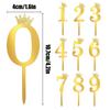 Number Cake Topper Gold Silver Crown Acrylic 0-9 Digital Birthday Party Cake Insert Cake Decoration Wedding Cakes Dessert Decor