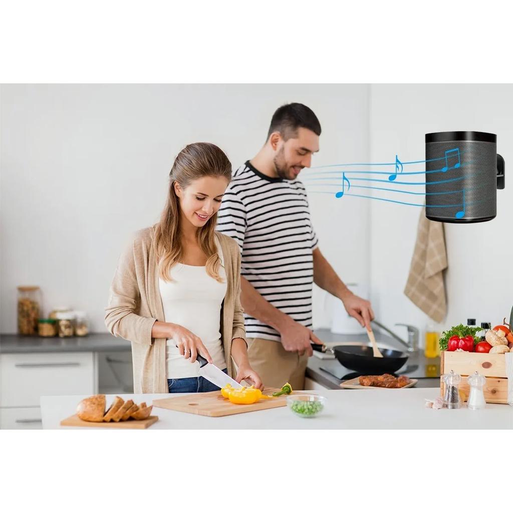 1 Pair Speaker Wall Mount Bracket ABS Plastic Holder Shelf 5KG Load Capacity for Home