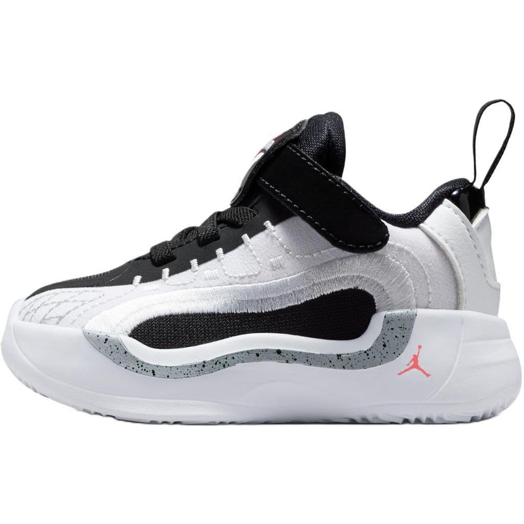 Air Jordan Luka 4 TD White Cement Baby Sneakers Black Wolf-Grey Bright-Crimson HJ5227-101