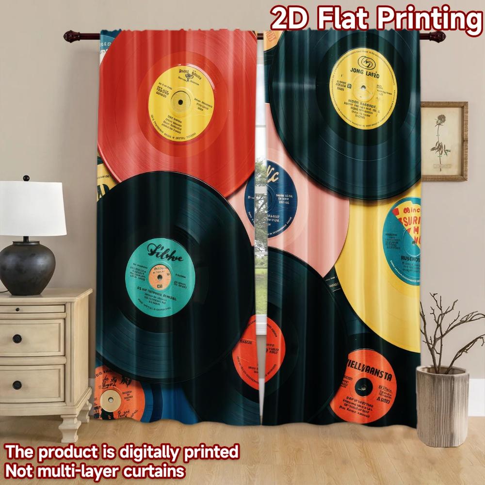 2D flat Photography Backdrop Popular Scene Backdrop Colorful Vinyl Records 100% Polyester Party Decorations for Suitable for