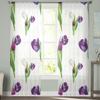 Schwarz-Weiße Tulpen Chiffon Transparente Vorhänge für Wohnzimmer Schlafzimmer Dekoration Fenster Tüll Vorhänge Drapes