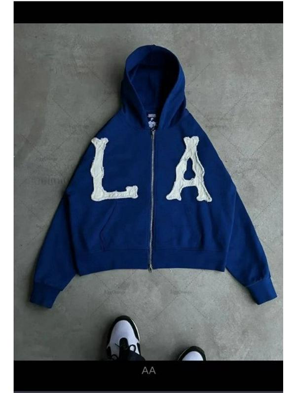 2024 Embroidered Hooded Cardigan: Unisex Loose-Fit Trendy Spring/Summer Jacket