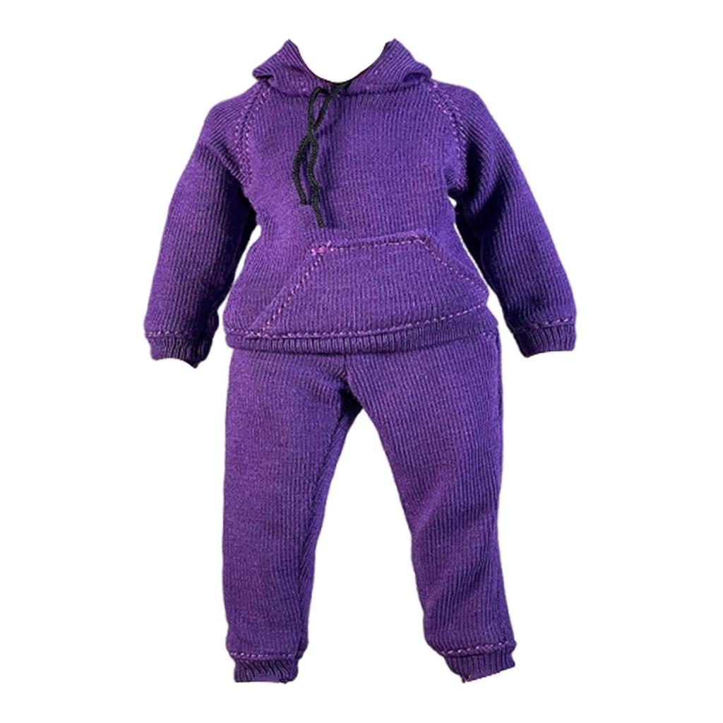 1/12 Scale Action Figure Clothes Hoodie and Pants Set Miniature Clothing for Doll Dress Up Casual