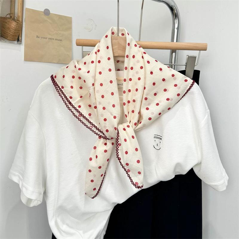 Vintage Square Floral Scarf Small Shawl Headscarf Korean Style Neck Protection Scarf