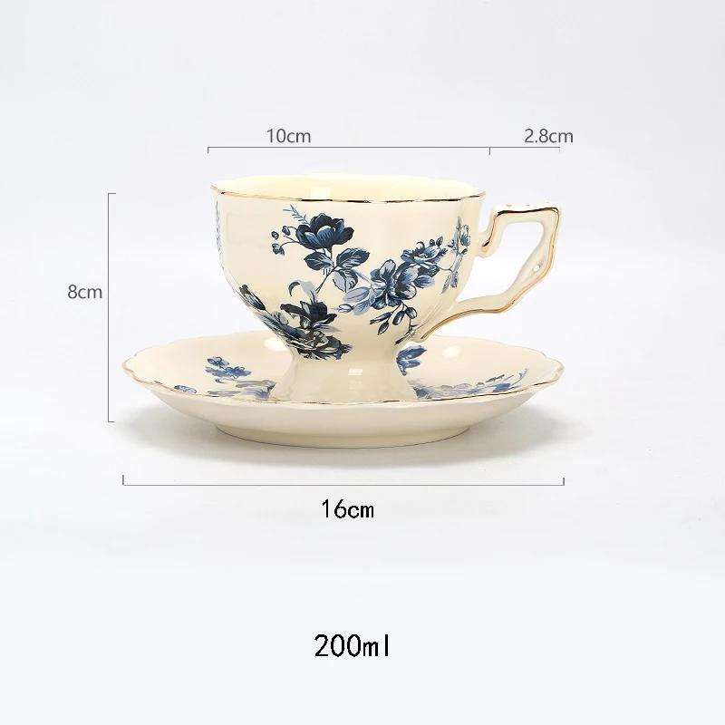 Set de cești de cafea cu flori de lux, cești de cafea ceramice retro de înaltă calitate, seturi elegante de ceai de după-amiază pentru uz casnic, cadouri unice de masă