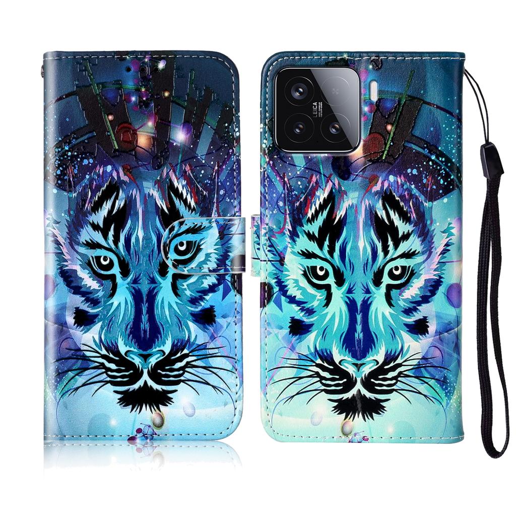 For Xiaomi 15T Pro Case Pattern Leather Wallet Phone Cover with Strap