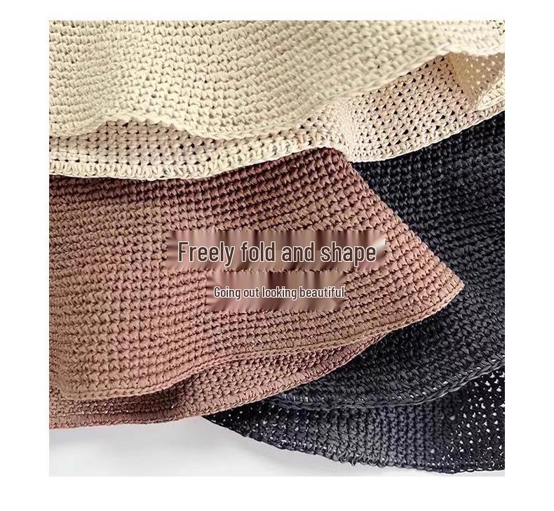 Women's Japanese Handmade Woven Straw Sun Hat - Spring/Summer Thin, Breathable Beach & Travel Bucket Hat