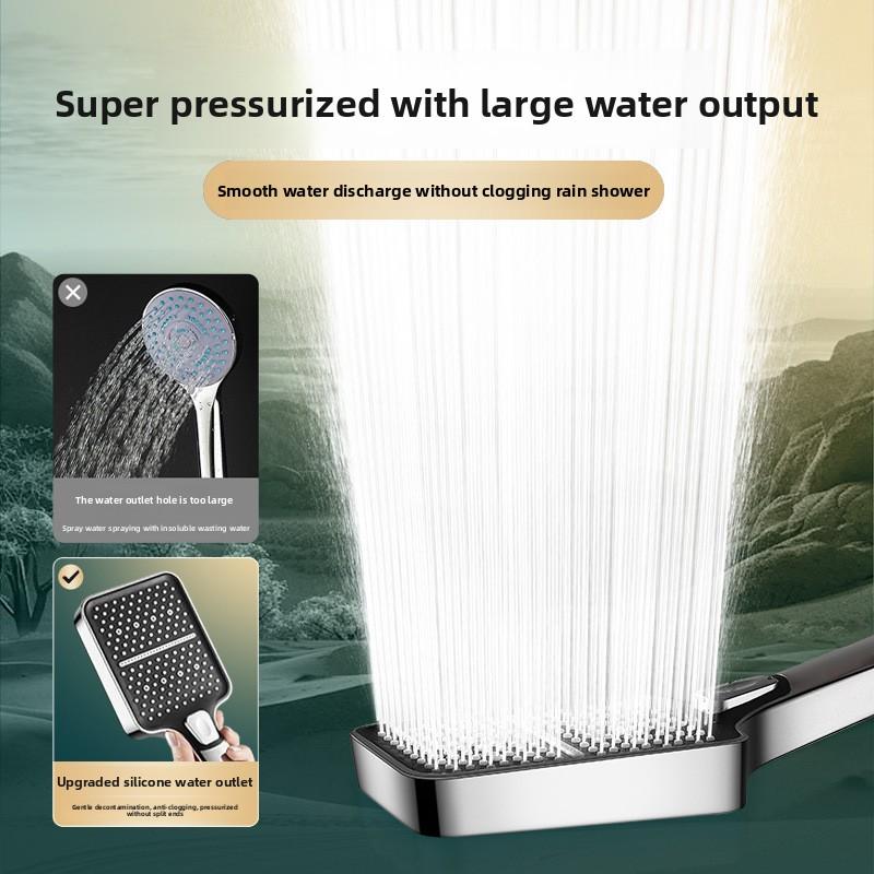Silver Shower Head Set 3 Mode with 1.5m Leak- Proof Stainless Hose and Bracket High Pressure Handheld Shower Head for Bathroom