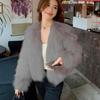 Imitation fur jacket women's autumn and winter loose thickened plush toka short fur integrated top