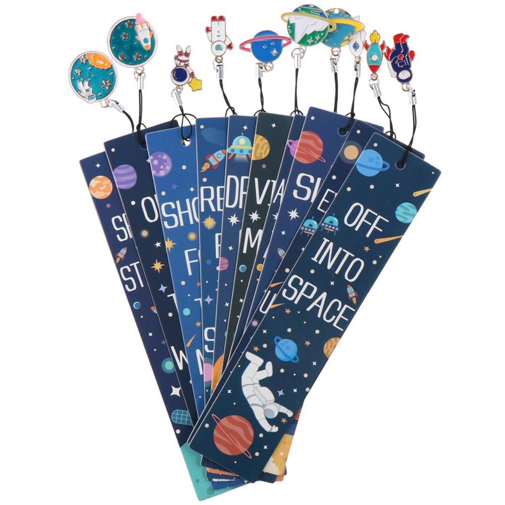 

10 шт. с металлическими подвесками, закладки на космическую тематику, награды за чтение, чтение заметок