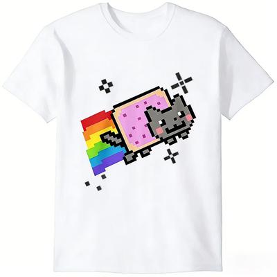 Nyan Cat Grafikdruck Sommer Luxusmarke Baumwolle Herren und Damen T-Shirts Kurze Ärmel Street Fashion Trend Kleidung