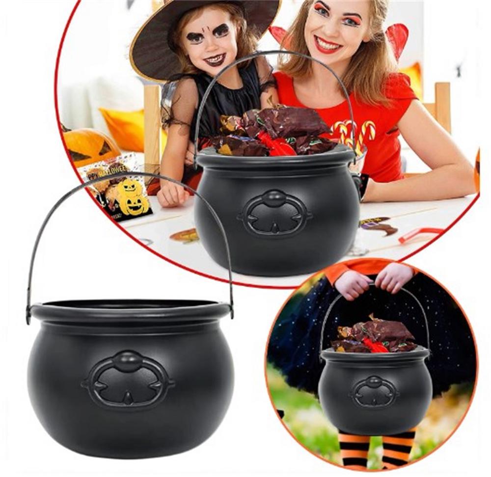 1/3pc Halloween Candy Bucket Mini Black Candy Kettles Cauldron Pot Trick Or Treat Holder Halloween Party Decoration Prop