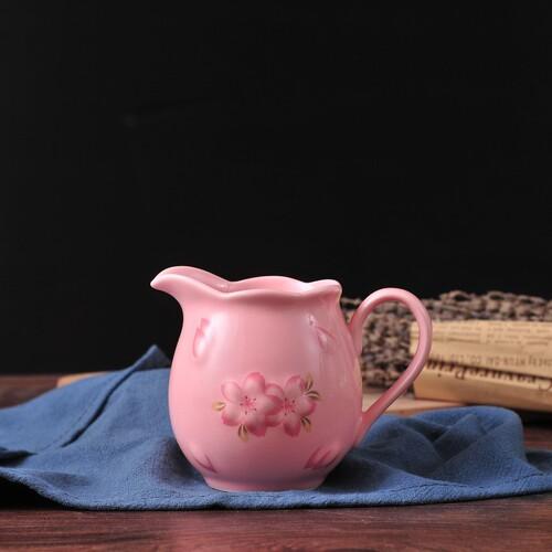 

Cherry Blossoms Ceramic Milk Jug White Pink Milk Cup Candy Jar Coffee Accessories Coffeeware Milk Tank Decoration Storage Tank розовый
