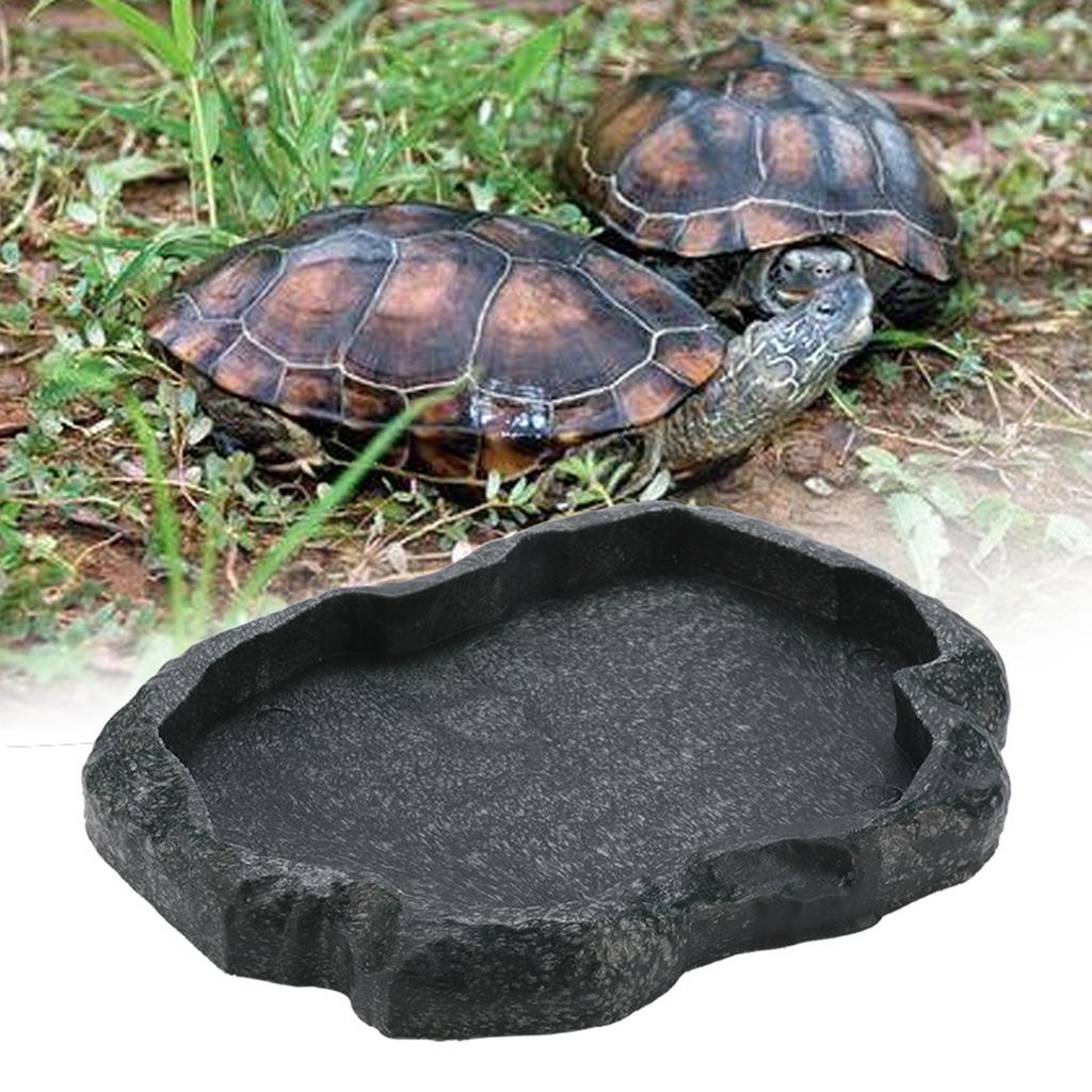Resin   Reptile Rock Food and Water Dish Feeder Bowl for Tortoise  (Green S)