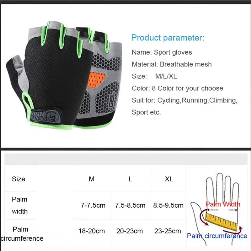 Anti-Slip Anti-Sweat Shockproof Cycling for Sports Gants De Fitness Demi-doigt Pour Hommes Et Femmes and Cycling Gloves