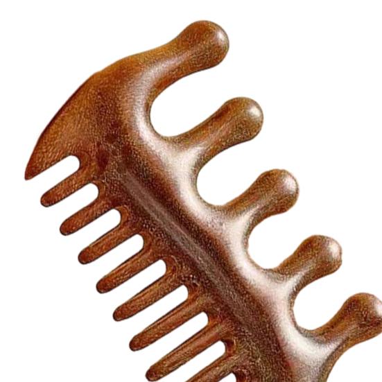 Wooden Scalp Massage Comb with Ergonomic Long Handle Multi-functional Meridian Fine Wide Tooth Comb Men Women Head Massager Tools