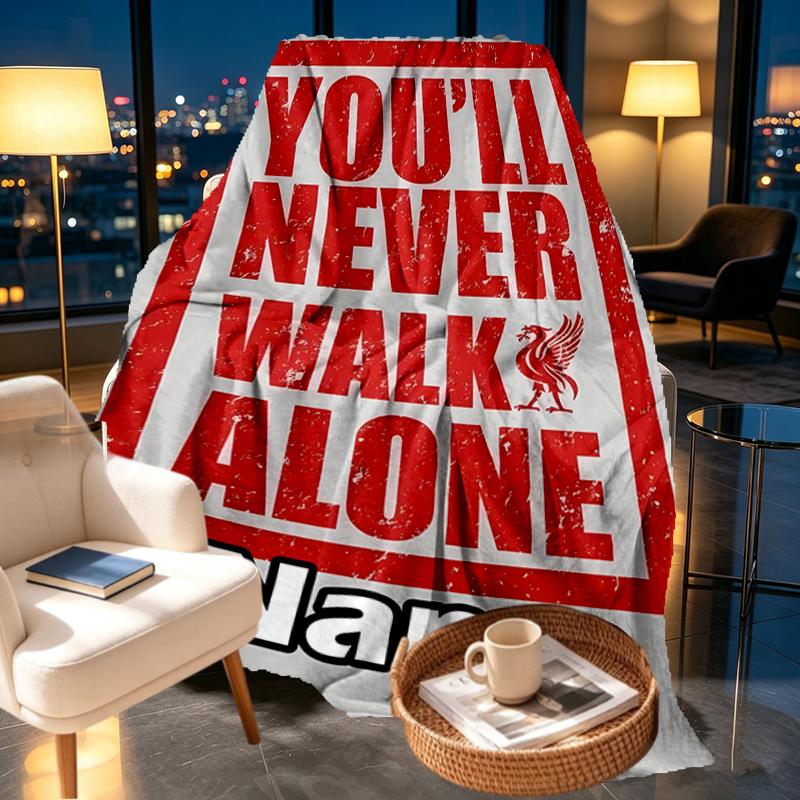 Custom Name Personalized Football team F.C Print Blankets, Home Decor, Bedroom, Sofa, Camping, Couch, Gifts for Birthday Christmas