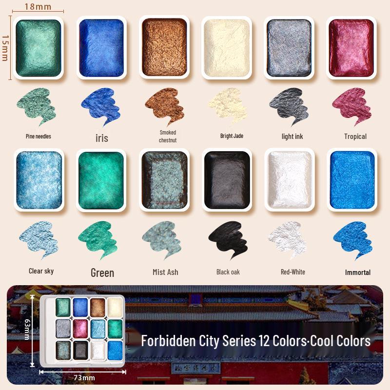 Pearlescent Watercolor Pigment - Color-Changing Gold for Nail Art & Thangka Painting.