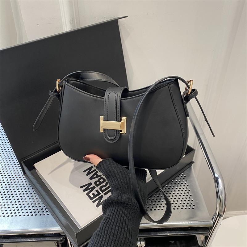 

Французская нишевая мода ретро сумка под мышкой женская 2025 новая трендовая сумка-багет сумочка средневековая сумка через плечо трендовая чёрный