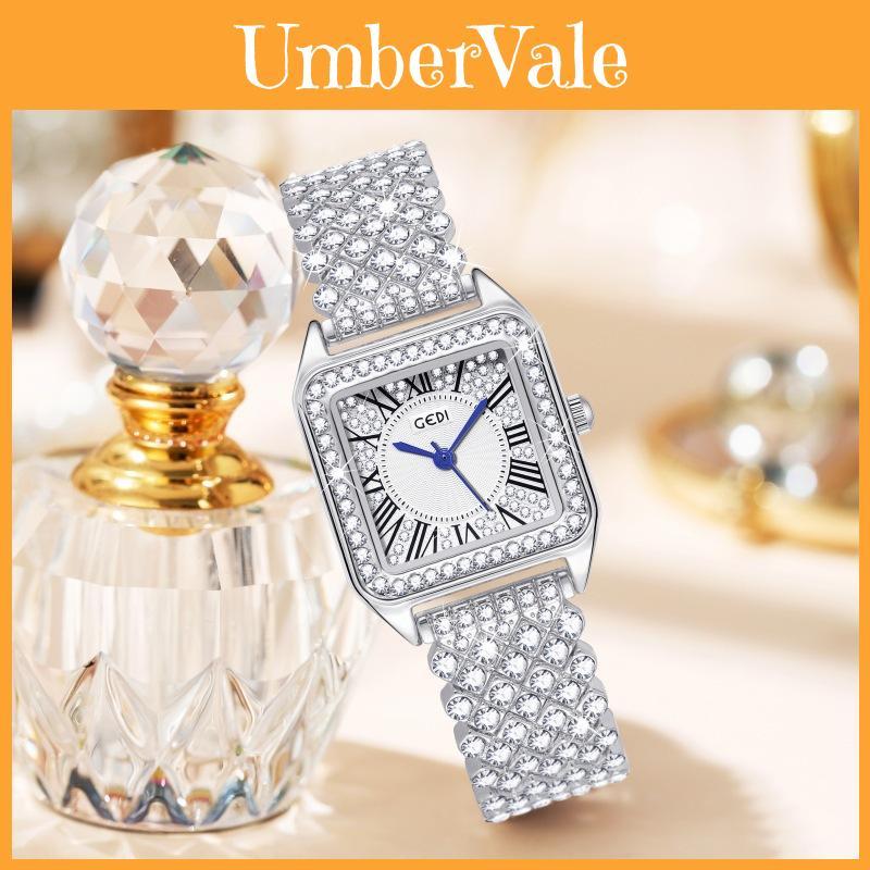 Classic Square Ladies Quartz Watch With Diamonds Waterproof For Fashion Enthusiasts