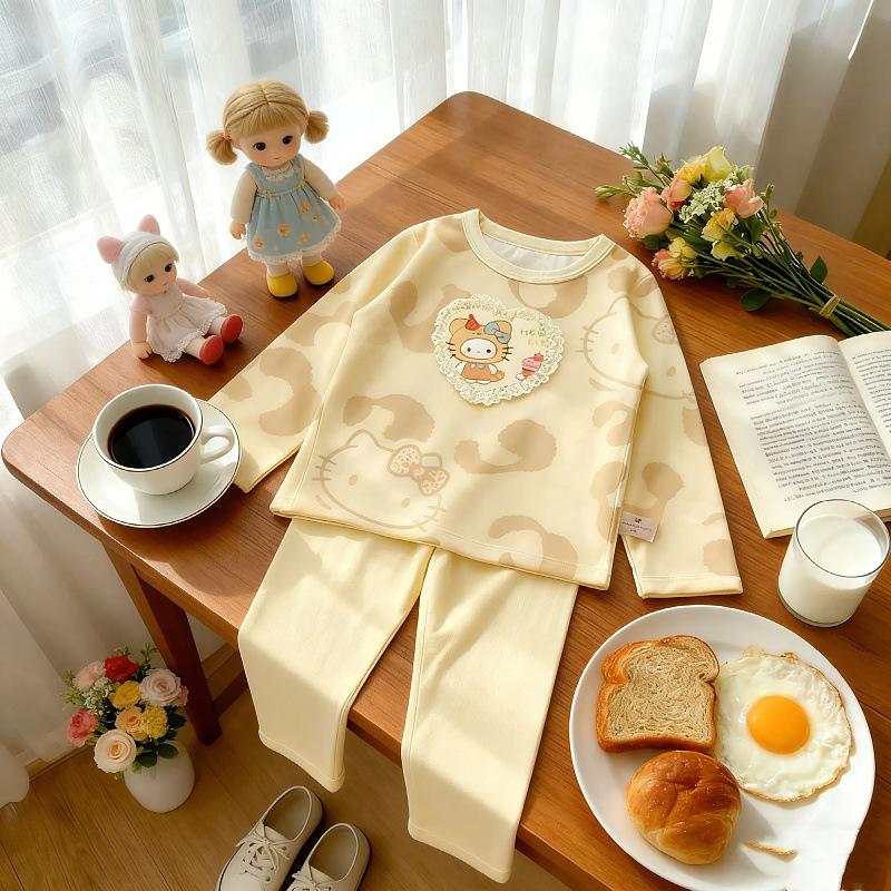 Cartoon Long-Sleeve Home Wear Set: Spring & Autumn Long Pants for Men, Women, & Children