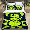 3D-gedrucktes Motorrad-Flotten-VR-46 Bettbezug Kissenbezug Bettwäsche-Set Einzelbett Doppelbett King für Kinder Erwachsene Schlafzimmer
