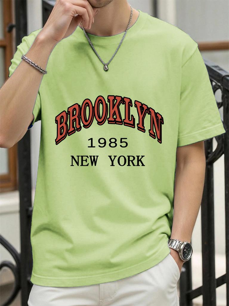 New York 1985 Brooklyn Design Tee Shirts ONeck Loose Short Sleeve Trendy Cotton Sportswear Unisex Comfortable Summer TShirt