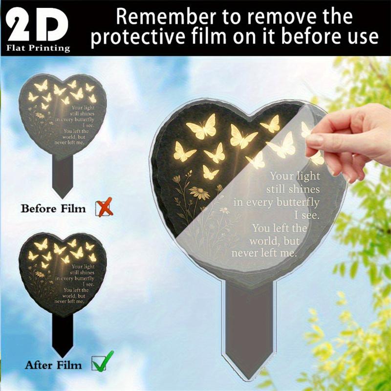 2D Waterproof Acrylic Remembrance Plaques Grave Marker Sympathy Garden Stake for Outdoor Cemetery Decor Yard