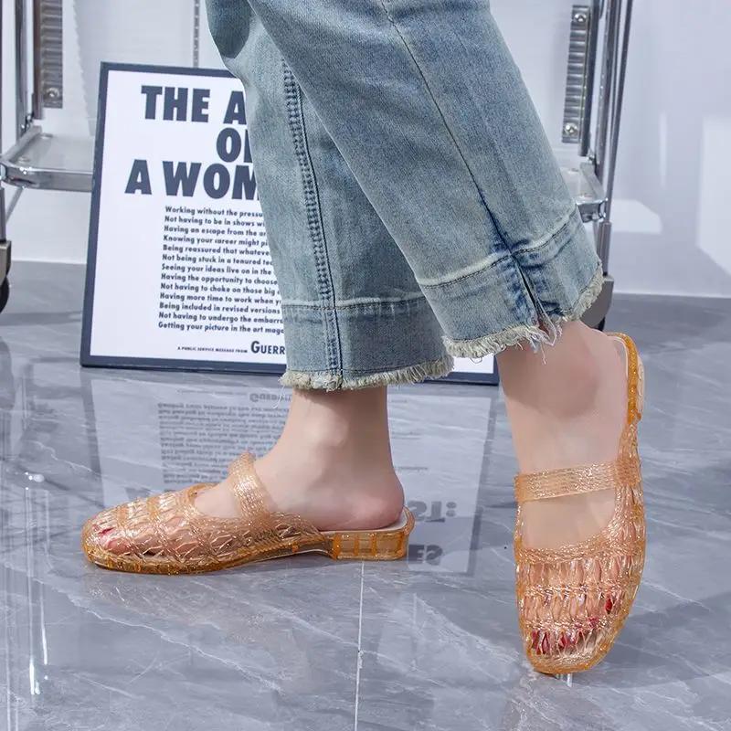Fashion On Beach With Heel Slides Summer Women's Slippers and Ladies Sandals Korea Style H Sandal Sale 2025 Luxury Original Casual Shoes