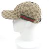 Excellent GUCCI Cap GG Canvas Web Line Baseball Beige Polyester Mens 200035 Used