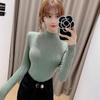 Autumn Winter Knitted High Neck Sweater Women's Solid Color Stretch Slim Bottoming Shirt All-mach Wrinkle Pullover Jumper Top