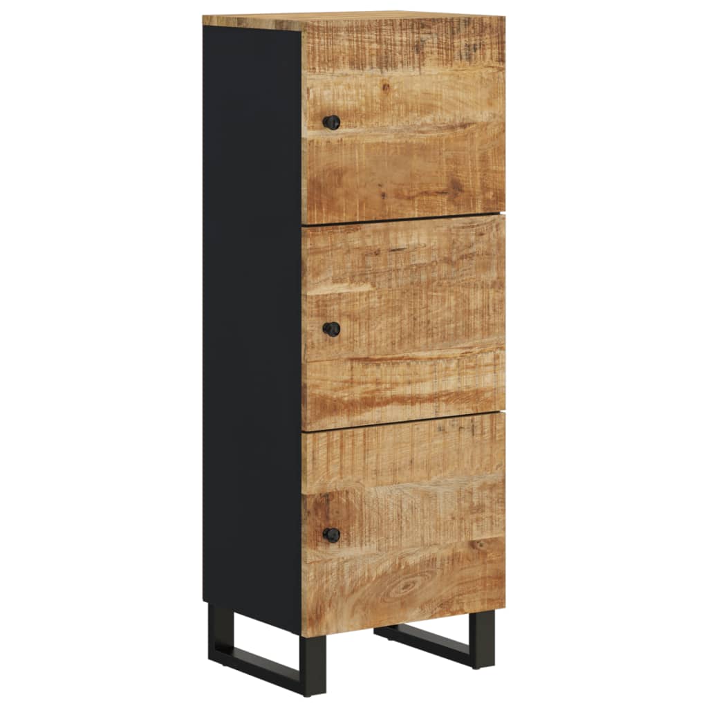 Highboard with 3 Doors 40x33x110 cm Solid Mango Wood & Iron