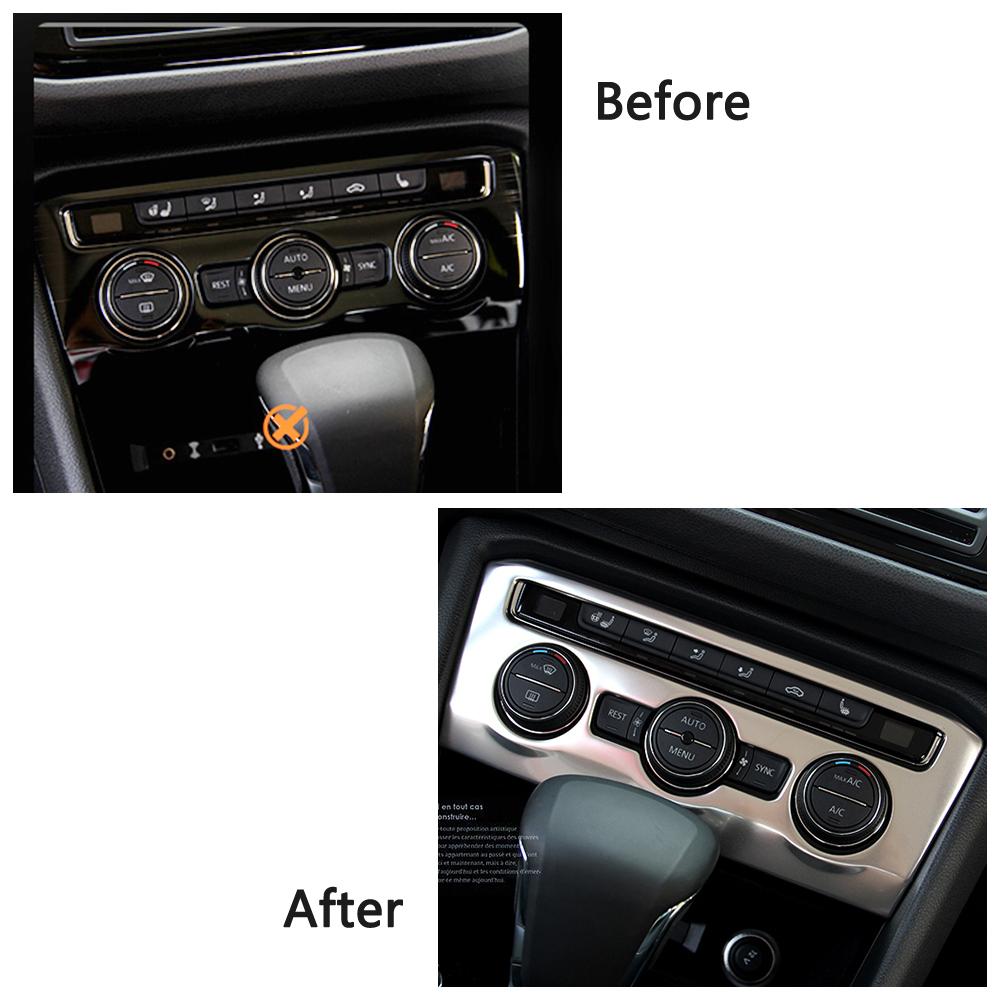 Für Volkswagen VW Tiguan MK2 2017- Edelstahl Innenzubehör Mittelkonsole mattsilberne Dekoration