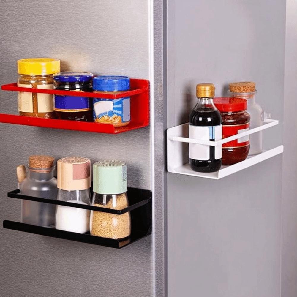 Wall Mounted Magnetic Storage Shelf Large Capacity Refrigerator Side Rack Spice Storage Rack Oven