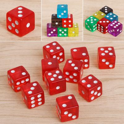 10 stücke Sechs Seitige 15mm Spiel Würfel Transparent Würfel Runde Ecke Tragbare Tisch Spielen