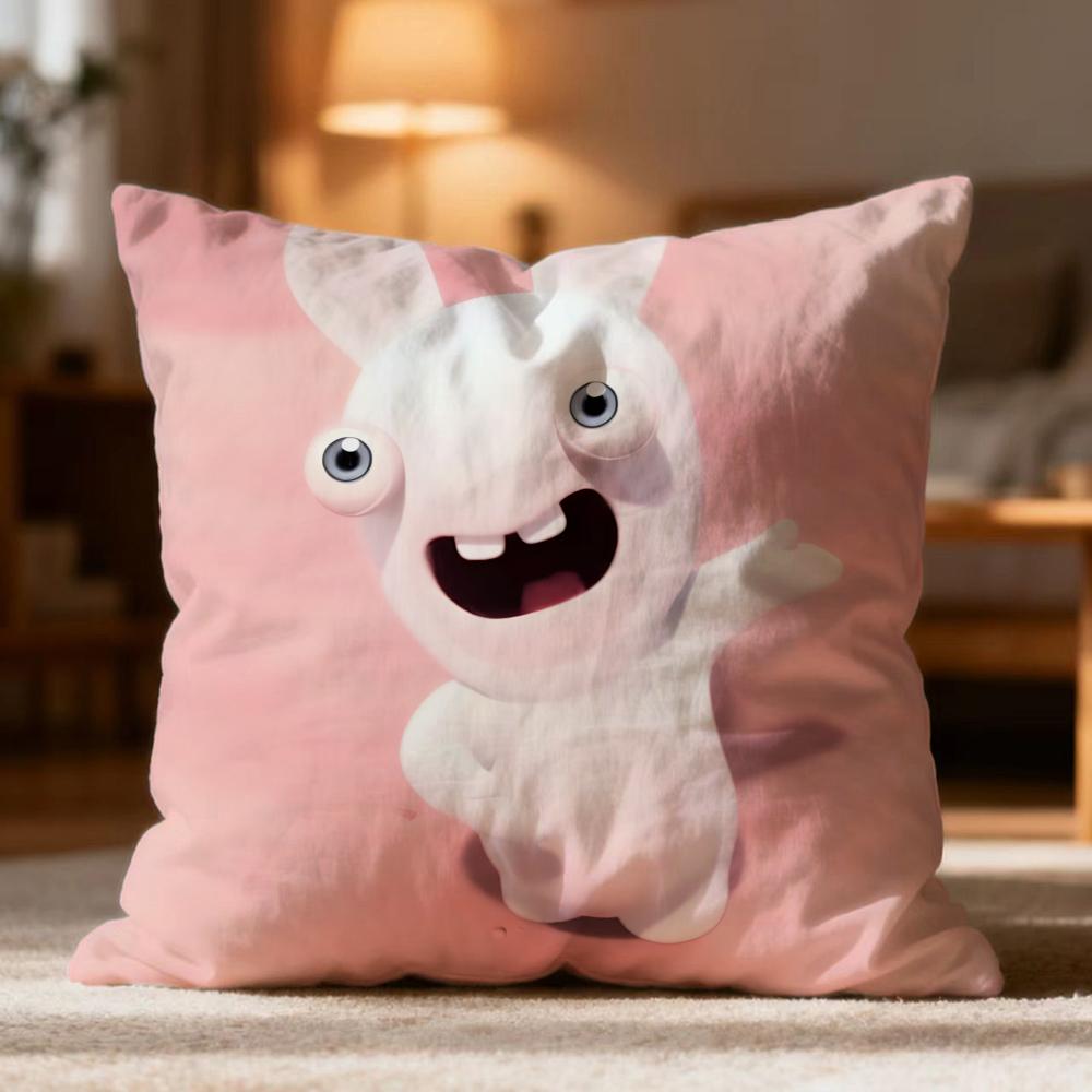 Popular R-RRabbids Invasion Cushion Cover Soft Washable Pillow Case Multi-Scene for Couch Bed Travel Office Use