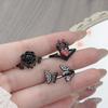Light Luxury Retro Dark Personality Rose Butterfly Open Ring Women'S Fashion Temperament Fashion Punk Index Finger Ring