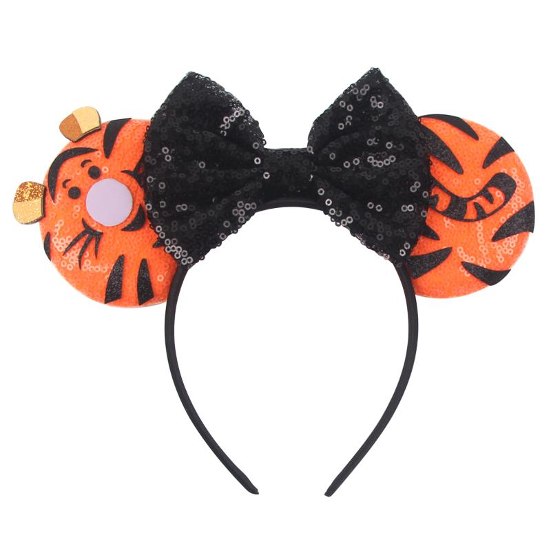 Disney Mickey 3.3"Velvet Ears Headband For Girls Soft Bow Hairband Halloween Festival Party Christmas DIY Hair Accessories